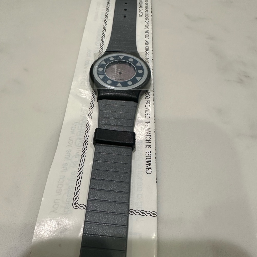 Avon Vintage Swatch Mono Black wristwatch in biosourced material